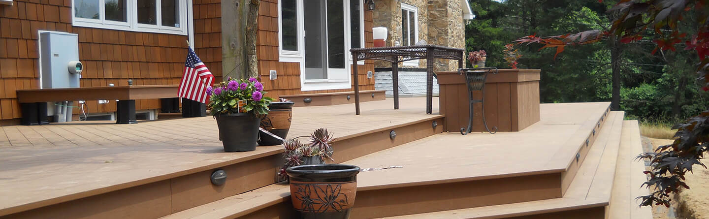 completed sanded wood deck