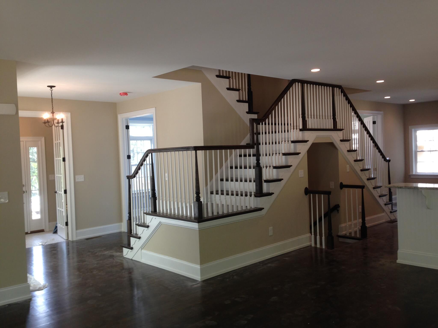 custom two way open staircase in home